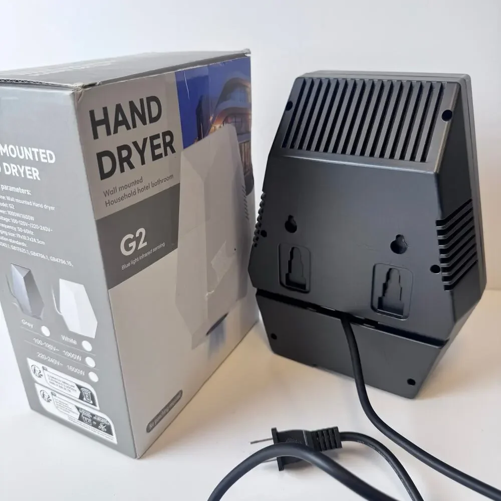 Wall Mounted Hand Dryer Automatic Infrared Motion Sensor Dark Grey 1000W